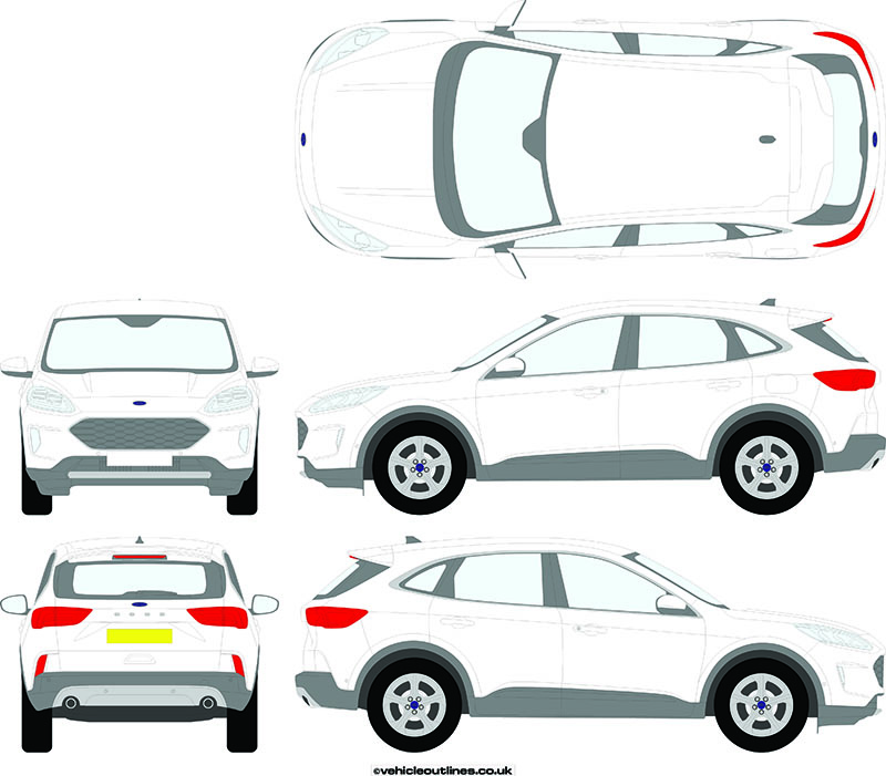4x4 - FORD0009 - Ford - Kuga - 2020-onwards - Vehicle Outlines