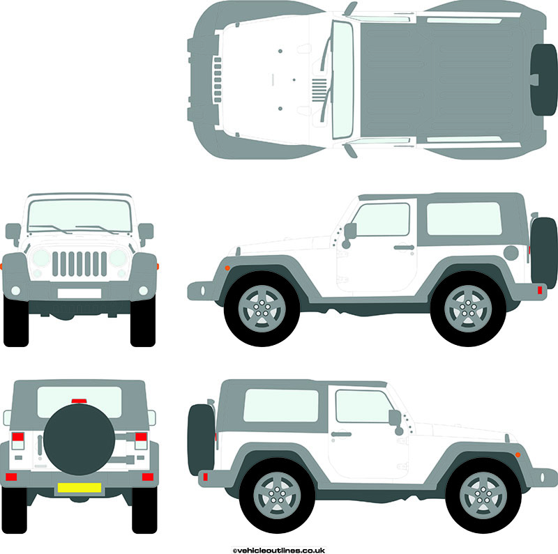 4x4 - JEEP0014 - Jeep - Wrangler - 2008-onwards - Vehicle Outlines