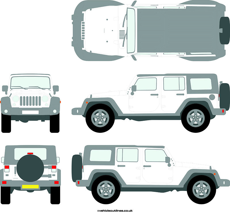 4x4 - JEEP0015 - Jeep - Wrangler - 2008-onwards - Vehicle Outlines